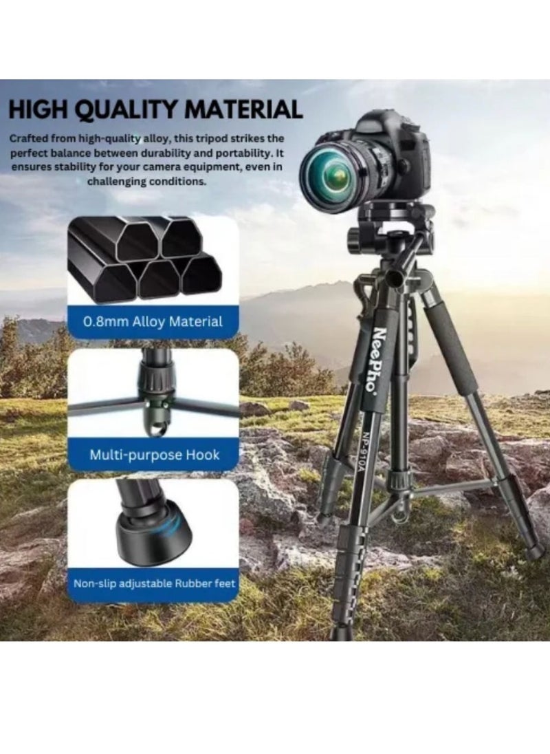 NeePho - NP-910A 2.1 meter height professional tripod camera photo and video live - Extendable 180 Degrees Tilt Handle Carbon Fiber Camera Tripod Phone Outdoor Live Selfie Camera Phone Floor , Stand for DSLR Camera - Image 1