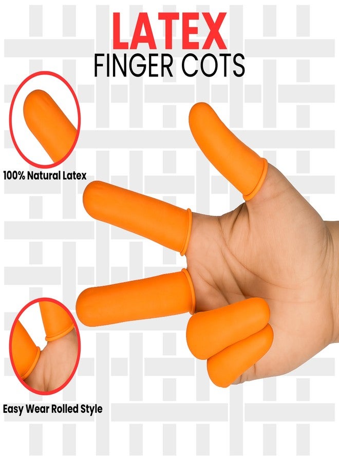 Stylera Anti-Static ESD Latex Finger Cots, Reusable Rubber Fingertips Protective Finger Gloves (ORANGE, PACK OF 144) - Image 2