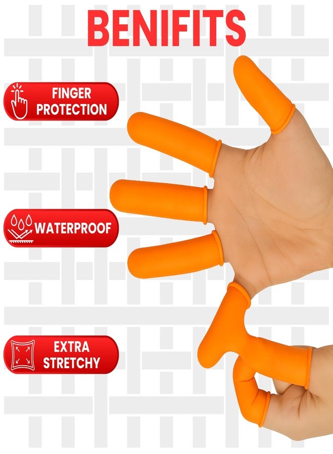 Stylera Anti-Static ESD Latex Finger Cots, Reusable Rubber Fingertips Protective Finger Gloves (ORANGE, PACK OF 144) - Image 3