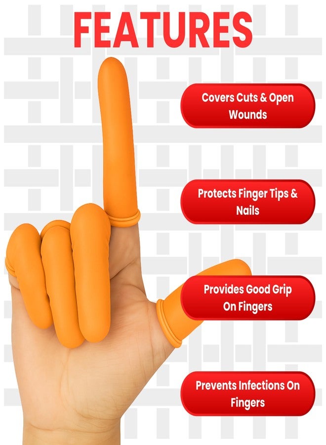 Stylera Anti-Static ESD Latex Finger Cots, Reusable Rubber Fingertips Protective Finger Gloves (ORANGE, PACK OF 144) - Image 5