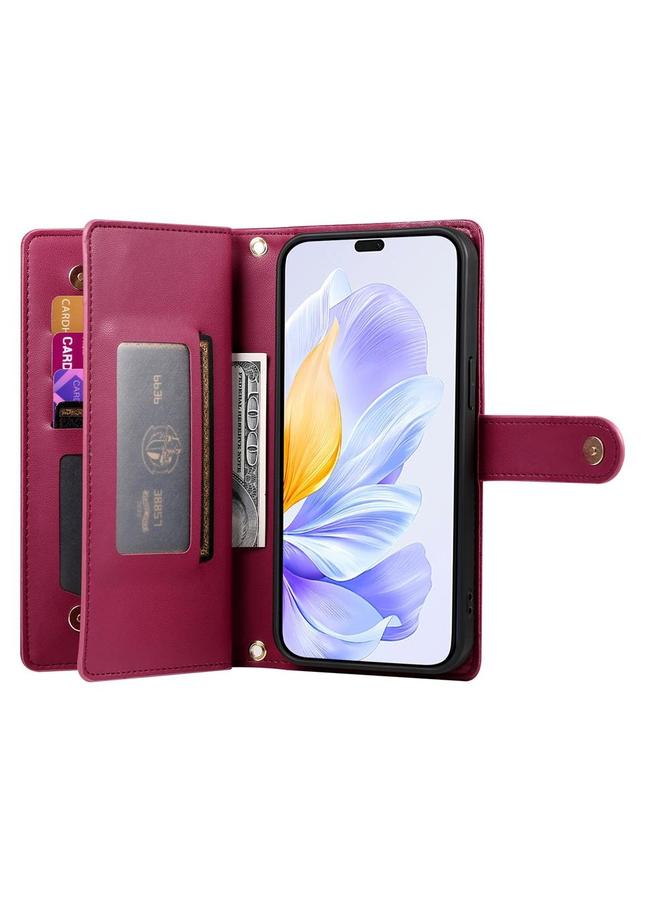 اس-توب جراب لهاتف Honor 300 Pro / 300 Ultra مع محفظة جلدية وسحاب وفتحات للبطاقات - Image 3