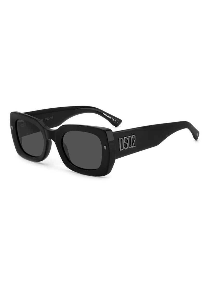 DSQUARED2 Dsquared2 D20061S 0ANS-IR Men’s Rectangular Sunglasses – 51mm – Black Frame with Grey Lenses  - Image 1