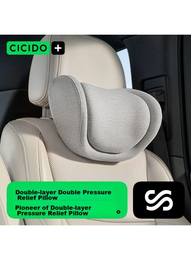Cicido Double-layer Decompression Car Headrest Neck Pillow For Driving Car Seat Cushion Headrest Car-mounted Lumbar Support Backrest Lumbar Support