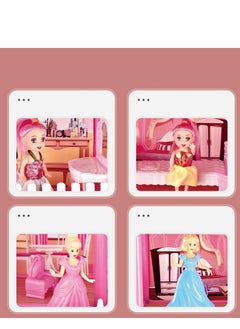 xppier ألعاب بناء بيت الدمية المكونة من 126 قطعة، أثاث مجسم، منزل DIY، إكسسوارات، بيت الدمية للحفلات DIY، هدية، للأولاد والبنات (5 غرف)  - Image 4