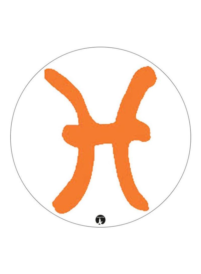 RKN Pisces Zodiac Sign Printed Mousepad Orange/White