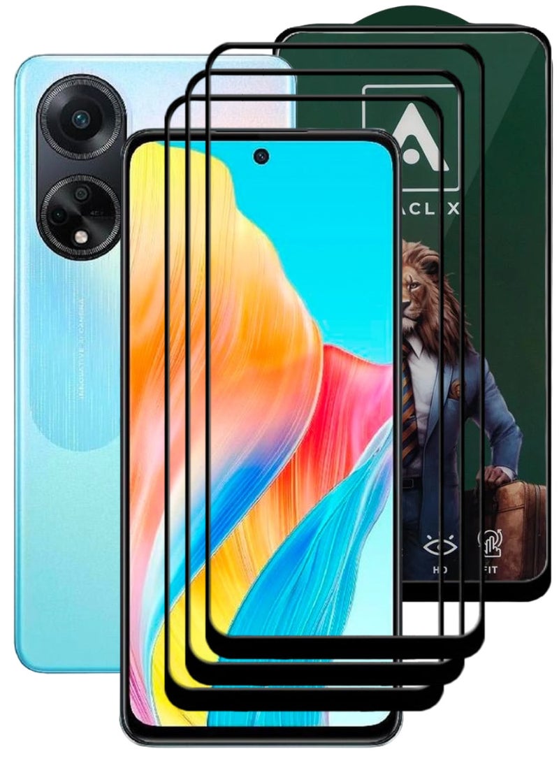 ACLIX 3 Pieces Antistatic ESD Dustproof Premium Quality High Definition Tempered Glass Screen Protector Designed For Oppo A98 - Image 1