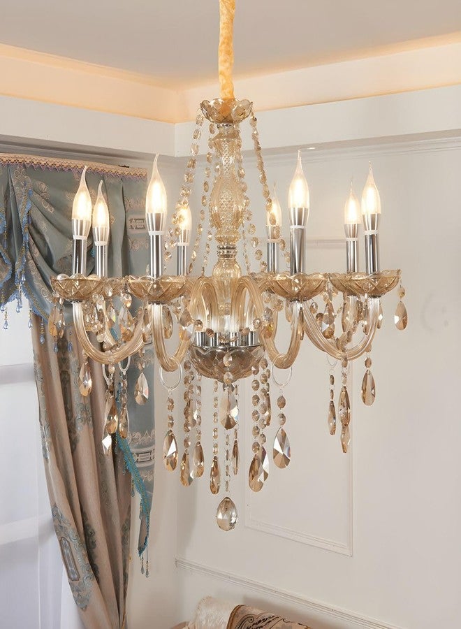 Virya Luxury Europe-Style Victorian Crystal Hanging Chandelier for Living Room, Gold, 6-Light, Italian Chandelier Candlestick - Image 2