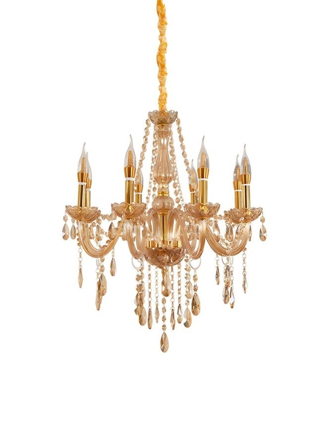 Virya Luxury Europe-Style Victorian Crystal Hanging Chandelier for Living Room, Gold, 6-Light, Italian Chandelier Candlestick - Image 3
