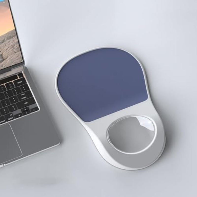 Ergonomic Mouse Pad with Wrist Rest, Gel Mouse Pad with Wrist Rest, Relax Mousepad, Leather Surface Mouse Pads with Wrist Support, Non-Skid Silicone Base Mousepads for Laptop, Computer - Image 4