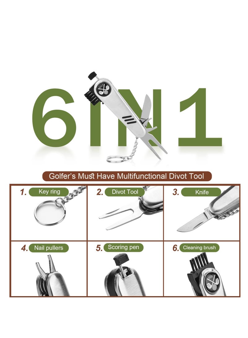 Excefore Golf Bag Accessories Set - Includes Hi-End Leather Case, Golf Balls, Rangefinder, Tees, Brush, Divot Knife, Scorer, and Ball Clamp,Golf Gifts for Men and Women - Image 5