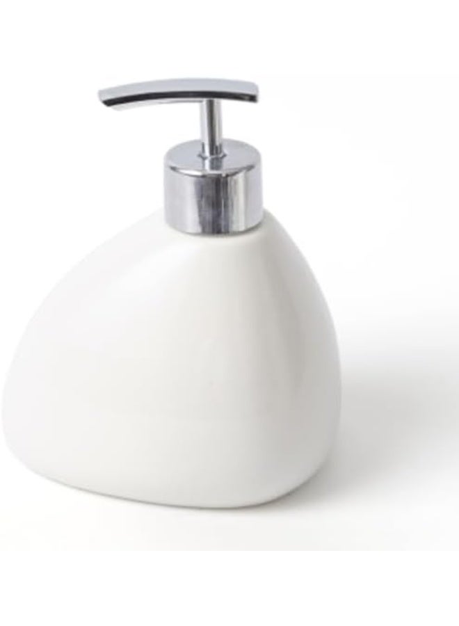 Beram 340ml Pear-Shaped Soap Dispenser Bathroom Accessory Glossy Ceramic Lotion Pump Bottle  Elegant Countertop for Hand Soap Sanitizer or Shampoo Reusable Ceramic Dispenser (Plain Pear White) - Image 1