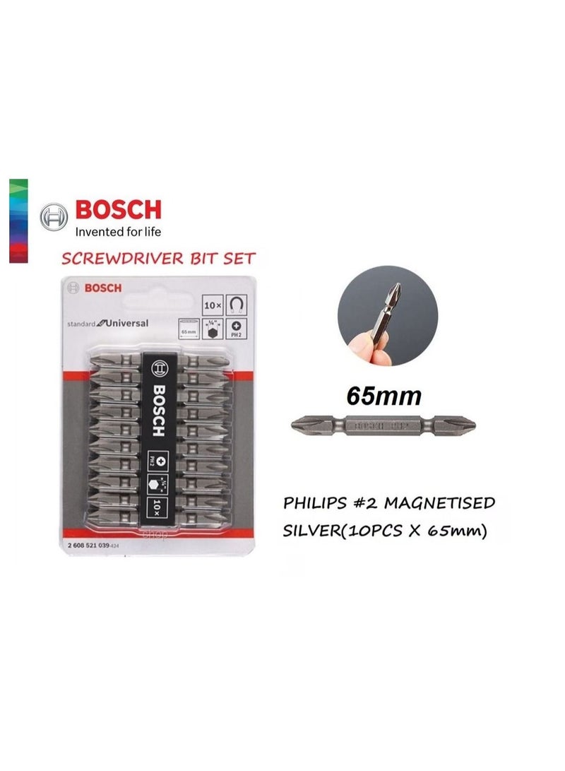 Bosch P10 - Ph2-Double-Ended, 65mm Tools Accessories, 2608521039 - 10pcs SET - Image 2