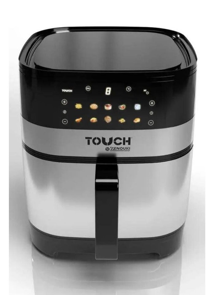 تاتش الزينوكي اير فراير  سعة 8 لتر، ديجيتال بقوة 2400 وات، فضي - Image 1