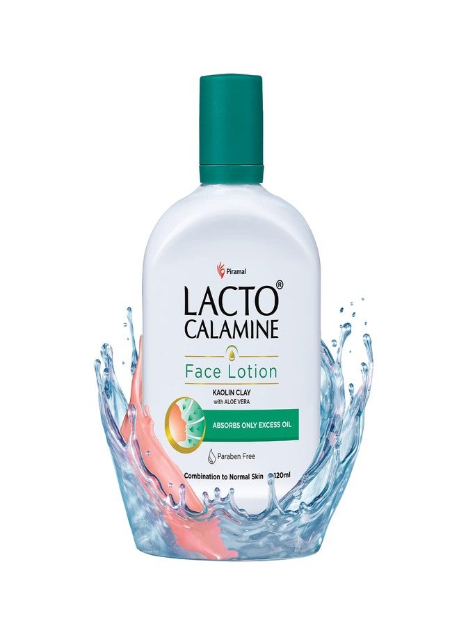 Lacto Calamine Face Lotion for Oil Balance - Combination to Normal Skin - 120 ml & Lacto Calamine Aloe Vera Gel with 99% Pure Natural Aloe Vera, Vitamin E and Glycerin - 150 g - Pack of 1 - Image 1