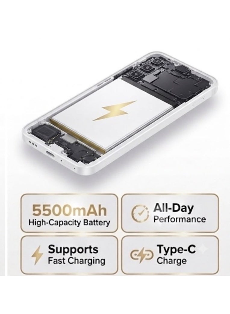 تكنو سكاي هاتف ذكي techno sky A58 5G كاميرا ثلاثية بطارية 5500 مللي أمبير ابيض - Image 4
