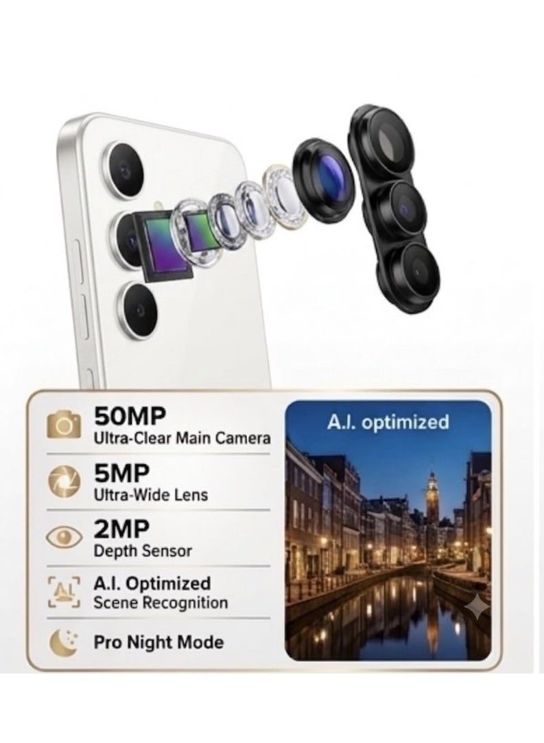  تكنو سكاي هاتف ذكي techno sky A58 5G كاميرا ثلاثية بطارية 5500 مللي أمبير ابيض - Image 5