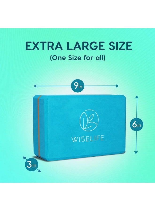 وايز لايف ناتشورالز كتلة اليوجا WiseLife Teal | كتلة اليوجا (مجموعة من قطعتين، حجم كبير جدًا)، مادة إسفنجية EVA عالية الكثافة، مقاومة للرائحة، سطح ناعم للتوازن والدعم والأداء - Image 2