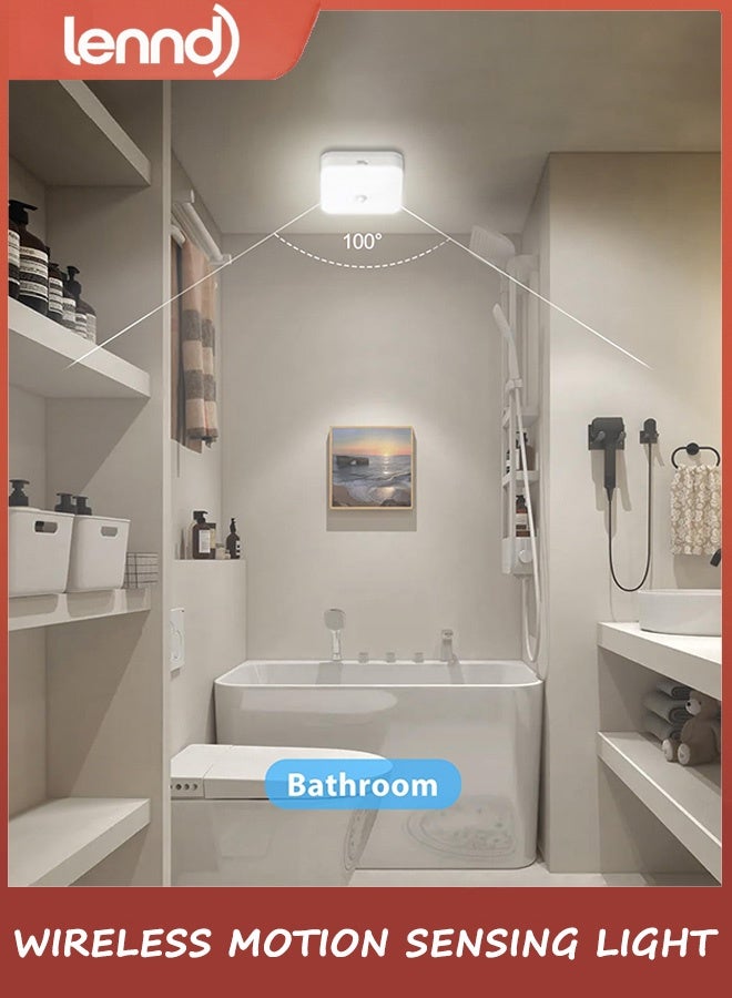 LENND Rechargeable Motion Sensor Closet Light, Rechargeable Battery Operated Ceiling Light Wireless, 500LM Wireless Motion Activated Light for Shower Stairs Hallway Pantry Porch Garage, 5000K - Image 5