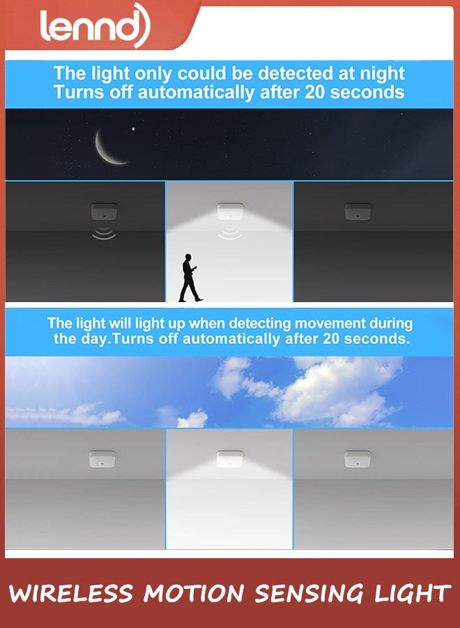 LENND Rechargeable Motion Sensor Closet Light, Rechargeable Battery Operated Ceiling Light Wireless, 500LM Wireless Motion Activated Light for Shower Stairs Hallway Pantry Porch Garage, 5000K - Image 3