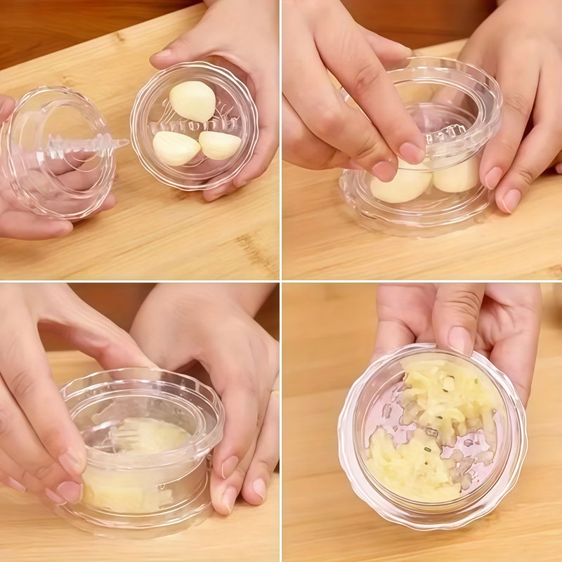 Blue Garlic Crusher Manual Press Roller Chopper 2pcs Kitchen Gadget - Image 5