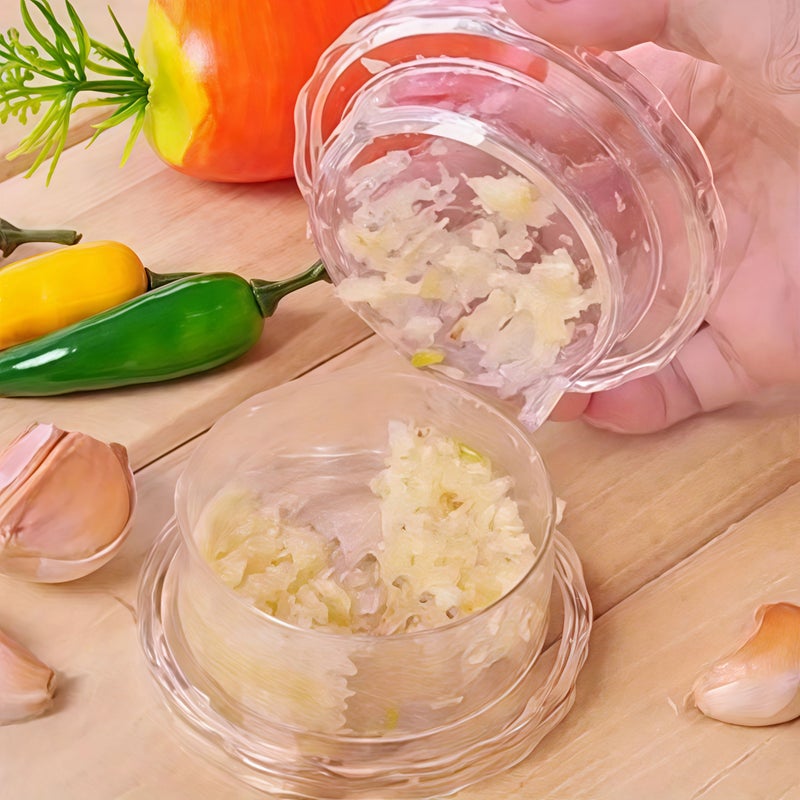 Blue Garlic Crusher Manual Press Roller Chopper 2pcs Kitchen Gadget - Image 2