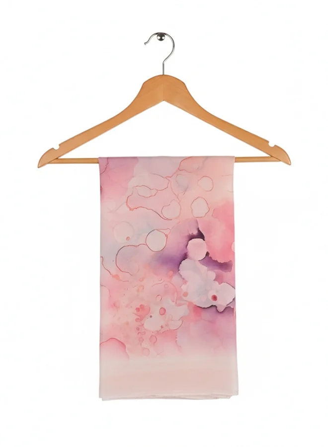 lamha abaya Printed Chiffon Scarf – Elegant Watermelon Pink
