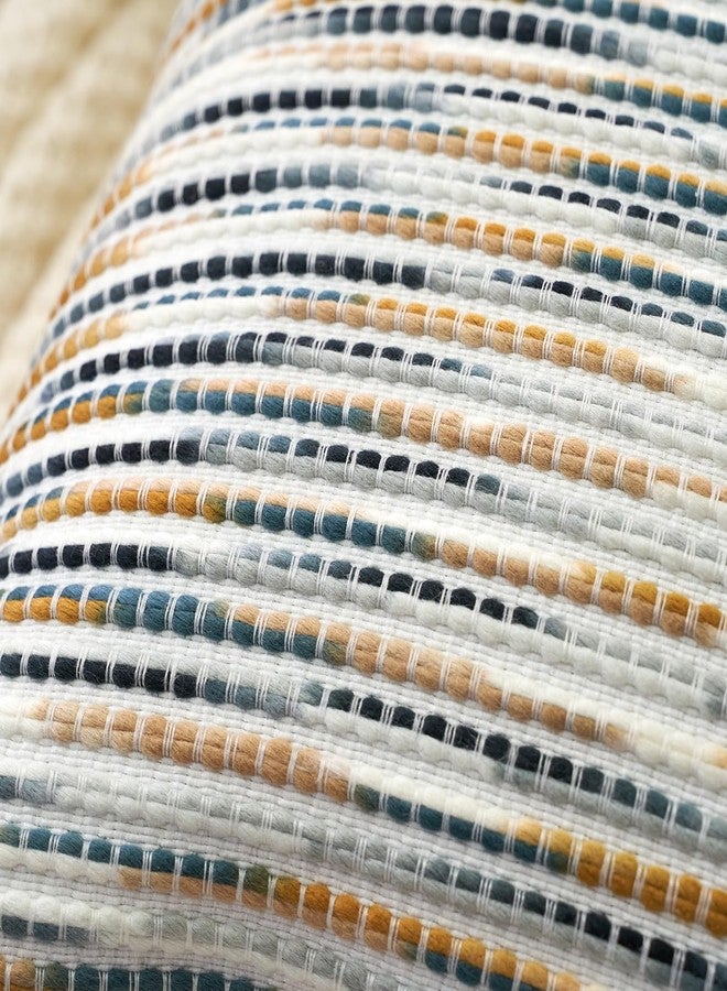 Aeckself Boho Striped Pillow Cover 12x20, Rectangle Decorative Lumbar Throw Pillow Cover Chenille Neutral Pillowcase for Couch Bedroom Living Room, Yellow Gray - Image 5