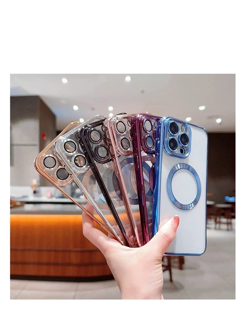 Raxoom Compatible with iPhone 14 Pro Max Case Magnetic with Full Camera Lens Protective,Electroplated Silicone Clear Shockproof Protective Case Cover 6.7 Inch (Black) - Image 5