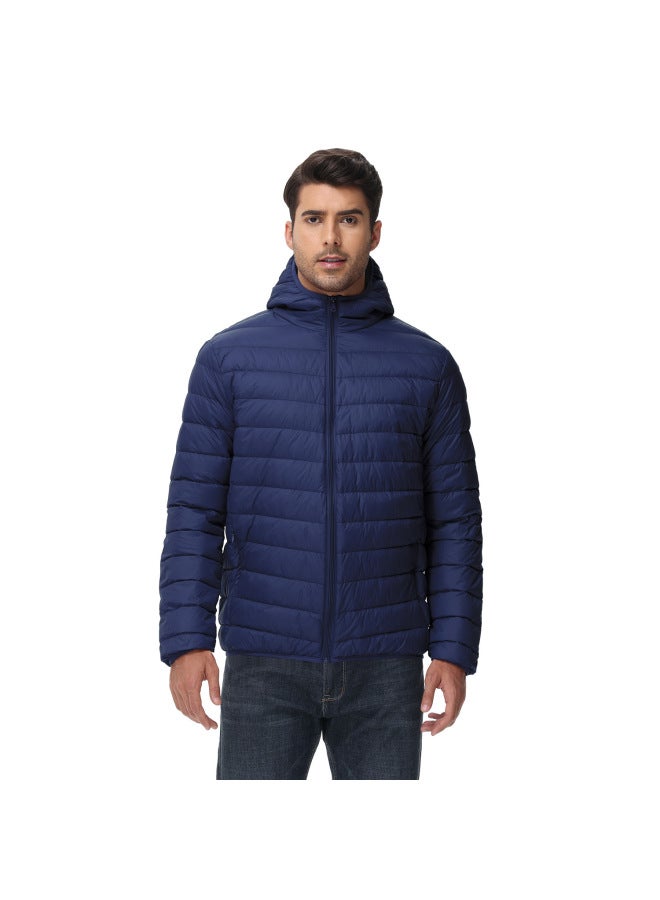 Autumn And Winter Ribbed Down Jacket, Uni, Lightweight Hooded Coat, 80% White Duck Down Warm And Cold-proof Jacket