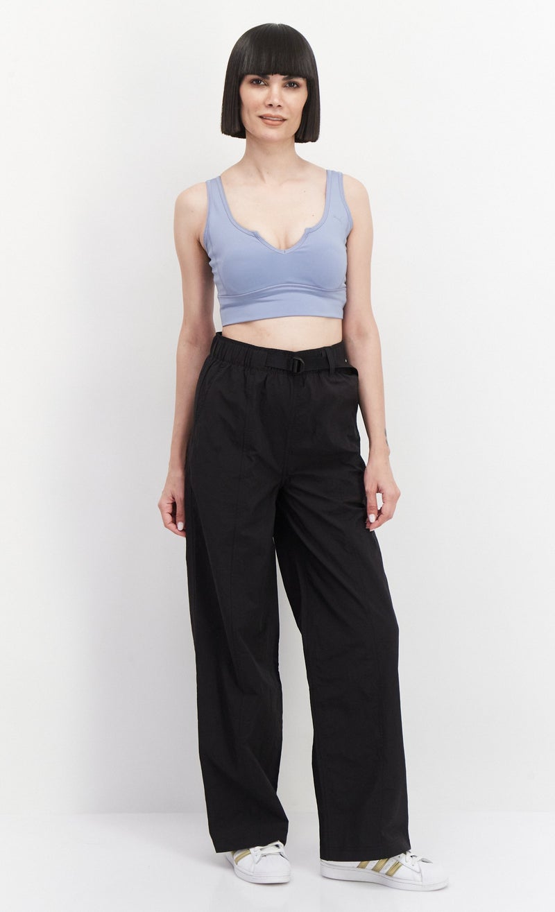 PUMA Women Sportswear Fit Belted Plain Training Track Pants, Black  - Image 4