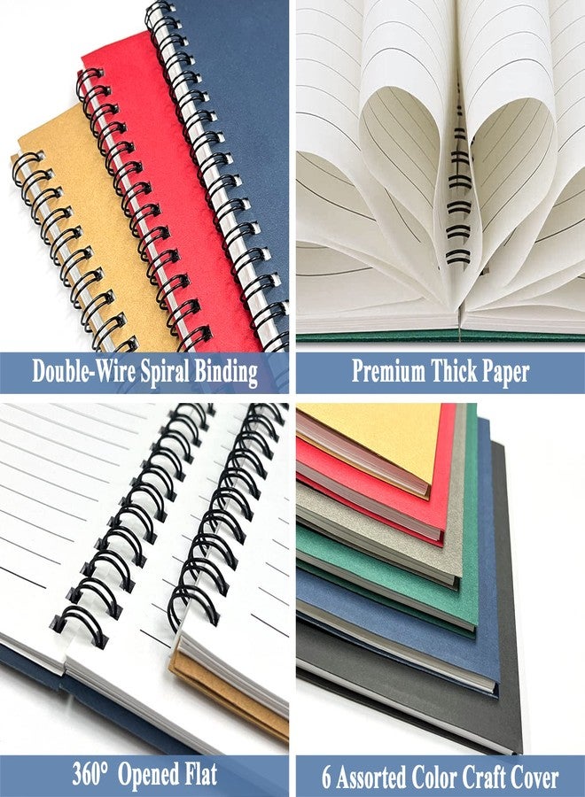GINMLYDA Spiral Notebook 12Pack, 120 Lined Pages 8.25x5.50 Inches Spiral Journal Kraft Cover Small Spiral Notebook For Home Office Journals For Writing Drawing Note - Image 5
