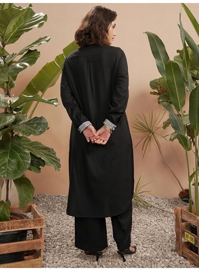Vishudh Women's Kurta | Regular Fit | Trendy Ethnic Top for Everyday Comfort  black xl - Image 3
