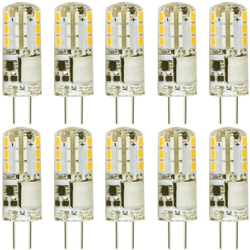 AIMEOKO G4 LED Bulb 12V (AC/DC) 2W - Warm White 2700K, Non-dimmable, Bi Pin Base, 10-Pack - Replace 10W-20W Halogen Bulbs for Home and Landscape Lighting - Image 1