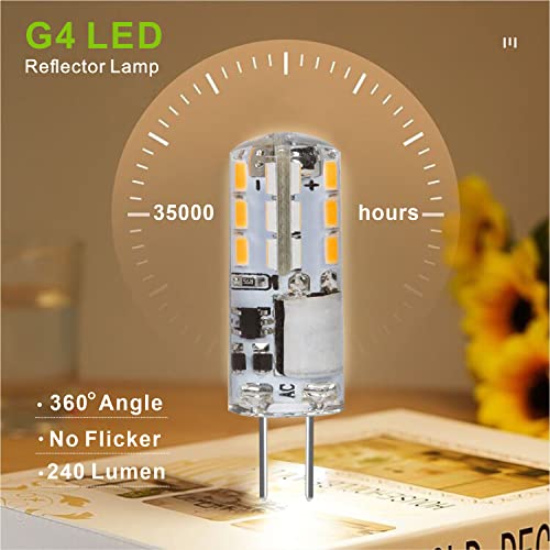 AIMEOKO G4 LED Bulb 12V (AC/DC) 2W - Warm White 2700K, Non-dimmable, Bi Pin Base, 10-Pack - Replace 10W-20W Halogen Bulbs for Home and Landscape Lighting - Image 4