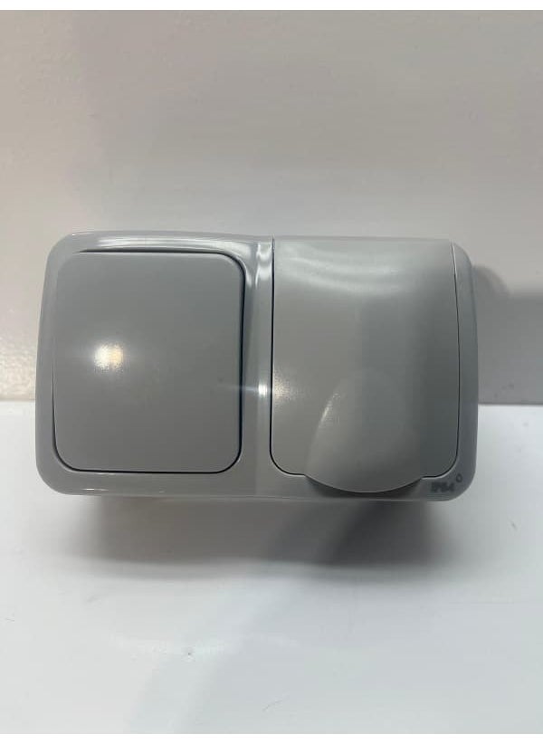 Mutlusan - Bella Surface Mounted Humidifier Covered Grounded Socket + Switch Gray - Image 1