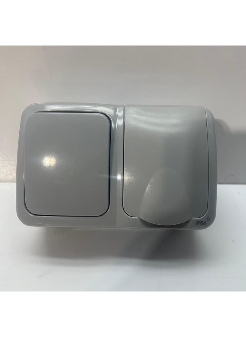 Mutlusan - Bella Surface Mounted Humidifier Covered Grounded Socket + Switch Gray - Image 1