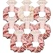 Hasoar 8pcs Satin Bridesmaid Proposal Gifts Hair Ties Hair Scrunchies Bachelorette Party Favors Satin Bridesmaid Gift for Wedding Parties (Beige & Rose gold) - Image 2