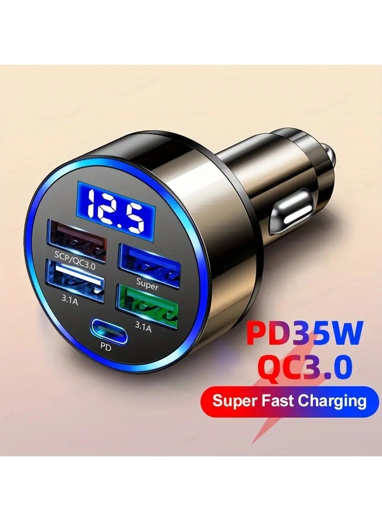 USB C Car Charger, 35W PowerDrive PD + QC 3.0 Car Adapter With 20W PD Port For iPad, iPhone 15W Fast Charge Port For Samsung - Image 1