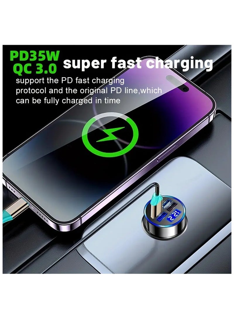 USB C Car Charger, 35W PowerDrive PD + QC 3.0 Car Adapter With 20W PD Port For iPad, iPhone 15W Fast Charge Port For Samsung - Image 5