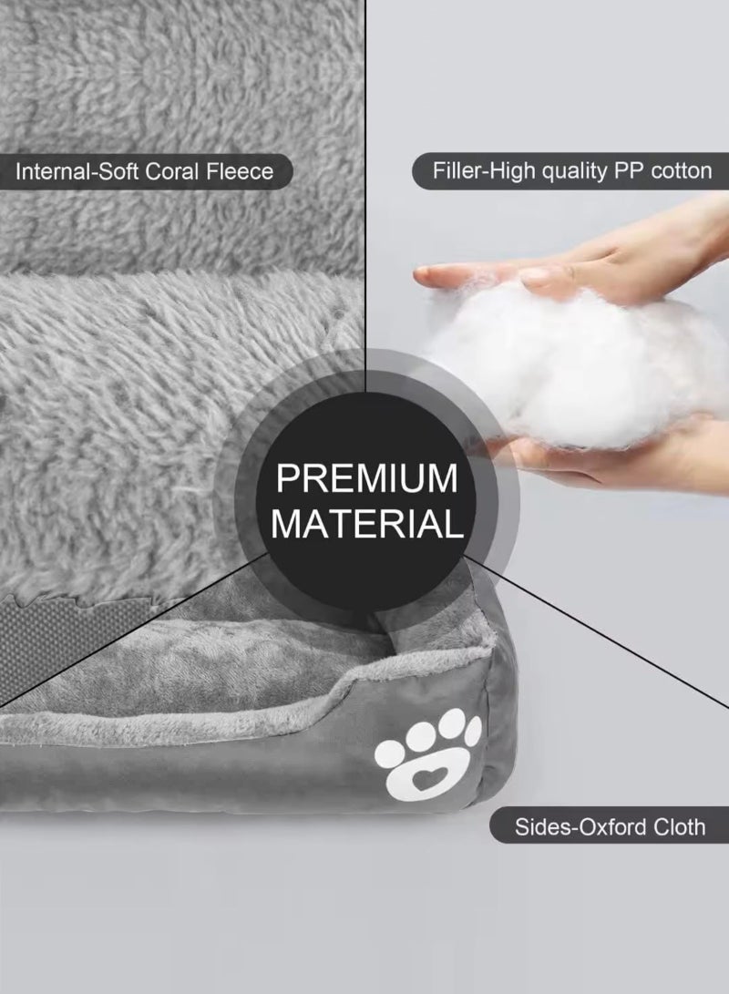 URbazaar Large Dog Bed, Super Soft Dog Bed Mattress, Washable Pads Room, 70 * 55cm Soft Plush Faux Fur Rectangle Sleeping Pet Bed, All Season Self Warming and Breathable Non-Slip Pet Bed - Image 3
