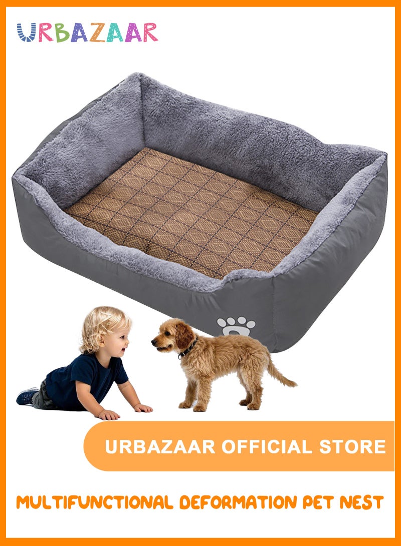 URbazaar Large Dog Bed, Super Soft Dog Bed Mattress, Washable Pads Room, 70 * 55cm Soft Plush Faux Fur Rectangle Sleeping Pet Bed, All Season Self Warming and Breathable Non-Slip Pet Bed - Image 1