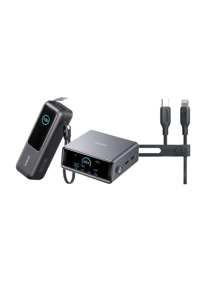 Anker Power Bank,Fast Charger and Charging Cable Bundle Product Set for Laptop and Mobile Phone Devices - Image 1