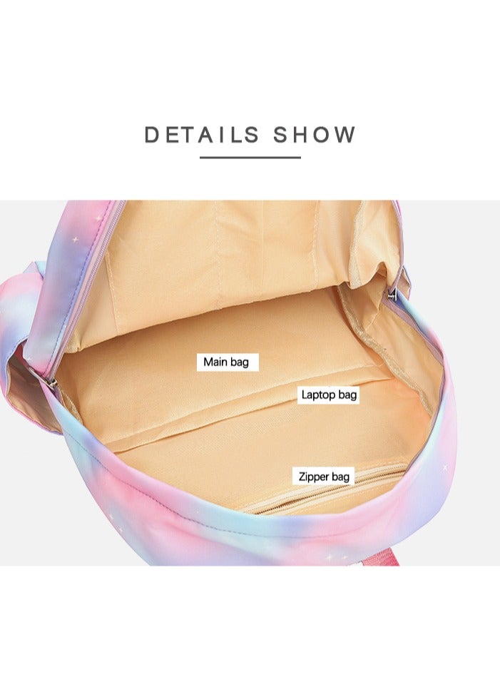 general Fun cartoon three-piece set | Waterproof and wear-resistant material | Mountain climbing / Campus commuting / Daily storage with one click - Image 3