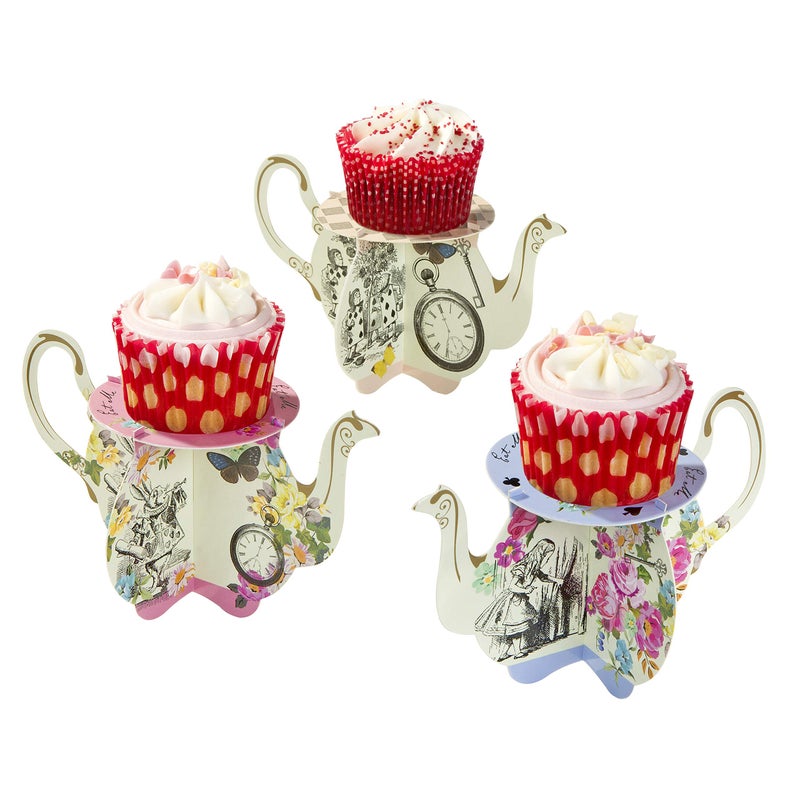 Talking Tables Alice In Wonderland Party Supplies | Cupcake Stand | Great For Mad Hatter Tea Party, Birthday Party And Baby Shower | 3 Designs, 6 Pack - Image 2