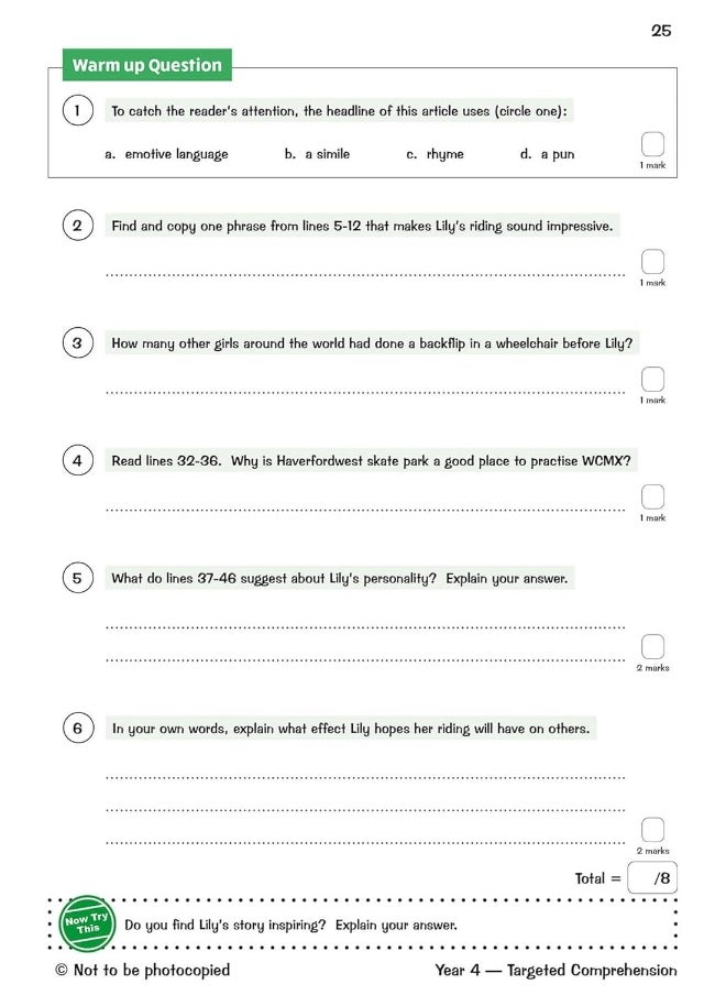 null - New Ks2 English Targeted Question Book: Year 4 Reading Comprehension - Book 2 (With Answers) - Image 1