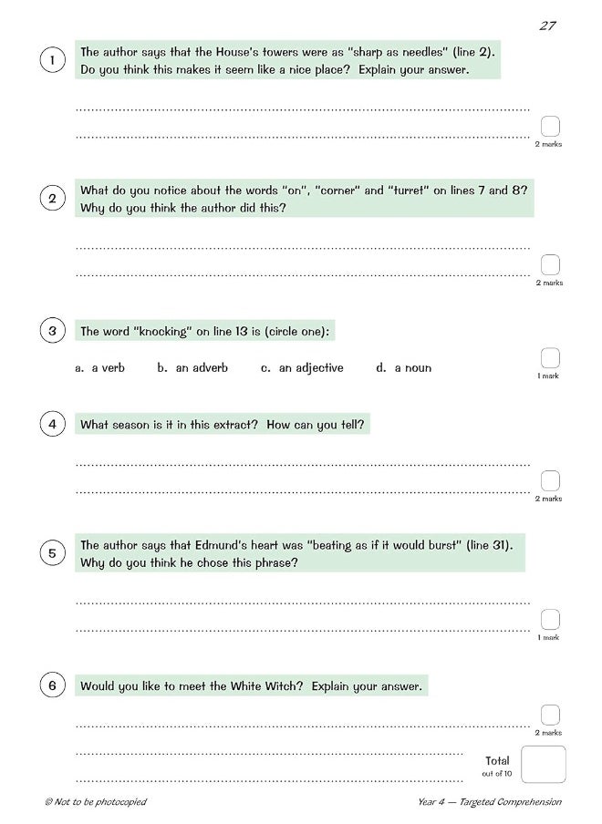 null - New Ks2 English Targeted Question Book: Year 4 Reading Comprehension - Book 2 (With Answers) - Image 1