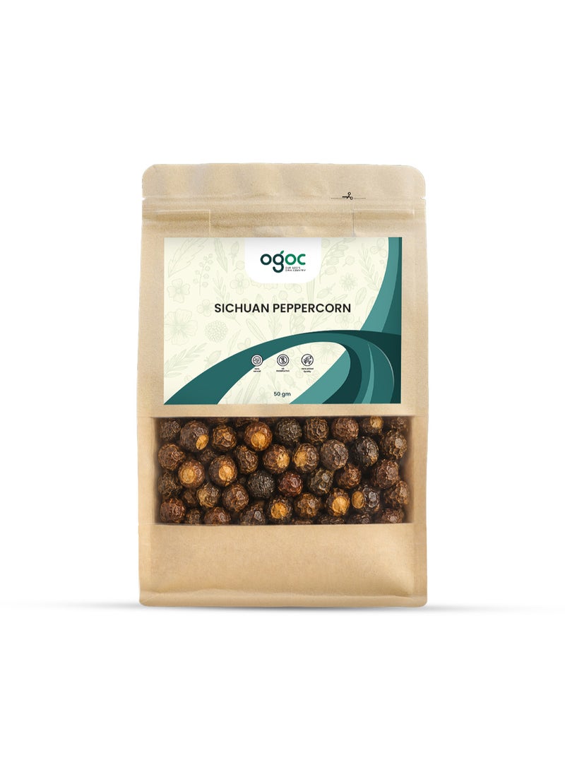 OGOC Chinese Sichuan Peppercorn Szechuan Pepper Hua Jiao Aromatic Whole Spice Dried Peppercorns Authentic Chinese Seasoning for Stir Fry Noodles Soups Curries - Image 1