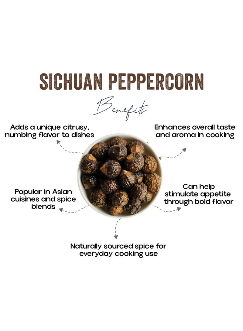 OGOC Chinese Sichuan Peppercorn Szechuan Pepper Hua Jiao Aromatic Whole Spice Dried Peppercorns Authentic Chinese Seasoning for Stir Fry Noodles Soups Curries - Image 2