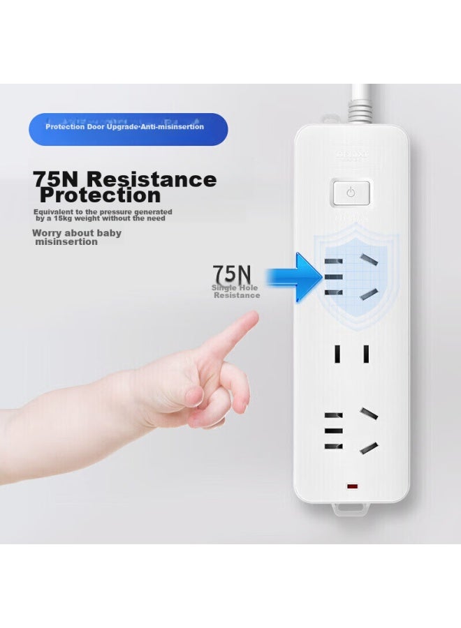 Delixi New National Standard Power Strip/extension Cord/power Bar/power Strip/power Board/power Strip 3-outlet Combination Master Switch 3 Meters - Image 2
