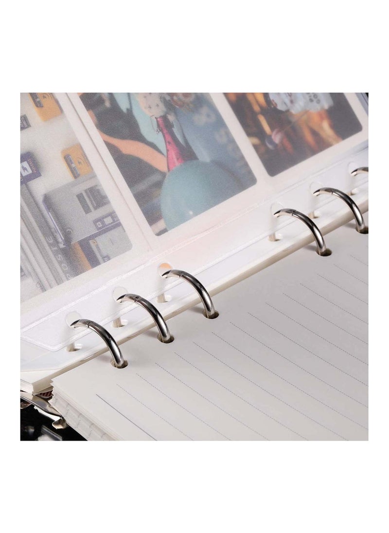 SYOSI - Binder Pockets A6 Size 6 Holes Zipper Folders for 6-Ring Notebook Loose Leaf Bags Waterproof PVC Pouch Document Filing Cash Budget Envelopes 15Pcs - Image 1